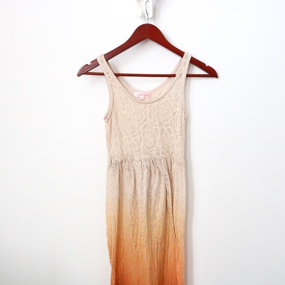 Saphia Ombré Cream & Orange Maxi Dress - Picture 5 of 7